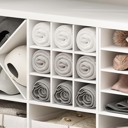 Image of Furinno Cubicle Cube Insert, 9-Compartment Cube Organizer, Fits into Furinno Extra Thick Cubes, for Organizers and Storage, White (Does not fit IKEA Kallax Shelving)