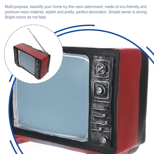 Mini télévision rétro en résine pour décoration vintage de maison