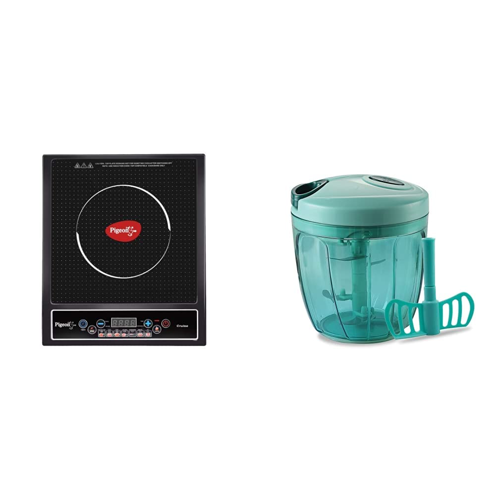 Pigeon by Stovekraft Cruise 1800-Watt Induction Cooktop (Black) & Pigeon by Stovekraft Handy and Compact Chopper XL with 3 Blades for effortlessly Chopping Vegetables and Fruits for Your Kitchen-image-2
