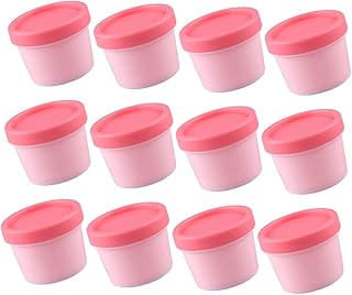 12 tarros de crema recargables con tapas, con...