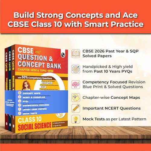 Image of PW CBSE Question & Concept Bank (QCB) Class 10 Science, Maths (Standard) and Social Science Combo Set of 3 Books Chapterwise & Topicwise Solved Questions For 2027 Exams