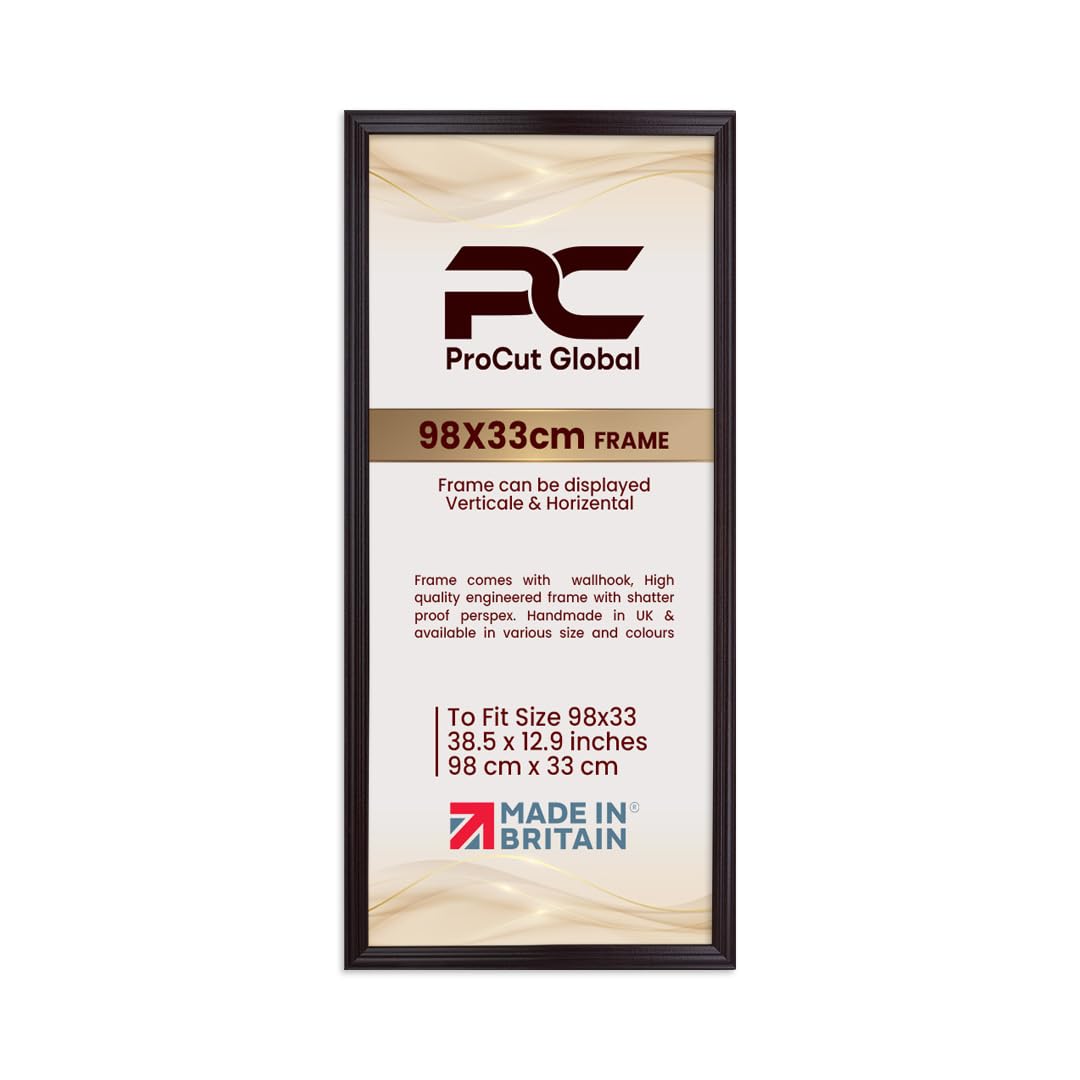 Procut Global 98x33CM Mahogany Picture Frames - Classic Wooden Photo Frame with Shatterproof Perspex for Wall or Tabletop - Perfect for Posters, Certificates & Prints - Sizes & Colors Available โ image 1