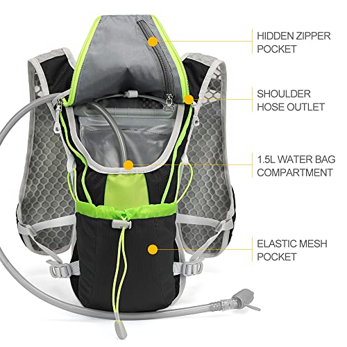 Hydration Pack Backpack,IX INOXTO Running Hydration Vest with 1.5L ( 50 oz) Water Bladder for Men Women,Lightweight Water Backpack for Hiking Cycling Climbing Camping - Image 5
