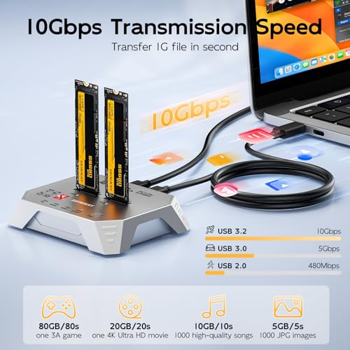 Clonador M.2 para NVMe SATA SSD, carcasa RAID 20Gbps miniatura 5