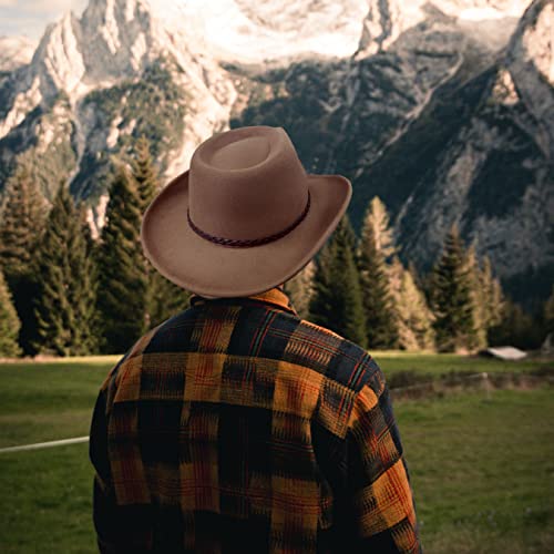 Image of Men & Women Classic Wide Brim Western Cowboy Cowgirl Hat