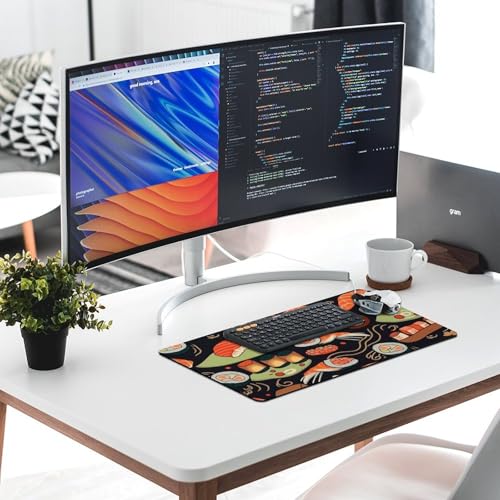 Mouse Pad grande Japanese Sushi Shrimp con base antideslizante miniatura 6