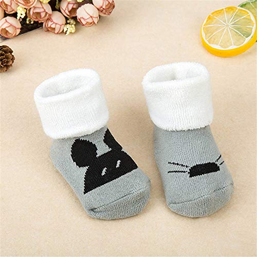 Angelastore baby Socks1 Pair Newborn Cotton Winter Spring Baby Girls Boys Socks Infant Striped Keep Warm Slippers Print Cartoon Meias Cute Sokken (6, 12M)