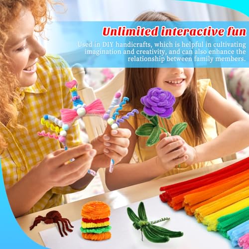 Image of Iuuidu 200PCS Pipe Cleaners Chenille Stem, 20 Color Pipe Cleaners Craft