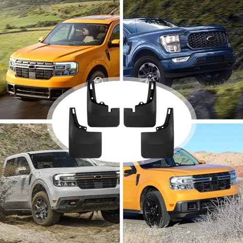 Image of Mud Flaps Mud Guards Replacement for 2021-2023 F-150 (Without OEM Fender Flares) Front Mudflap and Rear Mudguard No Drilling Required 4pc Set