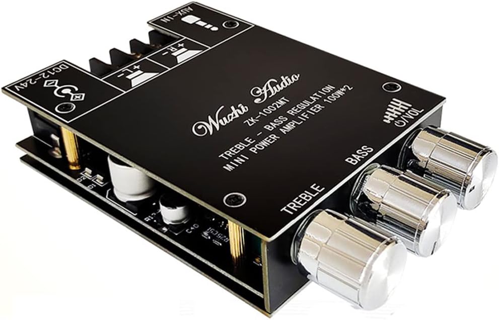 ZK-1002MT 2 * 100W Bluetooth 5.0 Subwoofer Amplifier Board High Power Audio Stereo Amplifier Board AUX Bass Treble AMP
