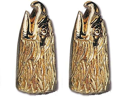 Zodiac 282006 Eagle Head Tire Valve Stem Dust Cap Covers (2), Gold