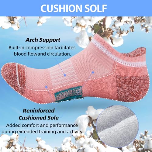 Image of ATBITER Women's Ankle Socks Cushioned Running Athletic No Show Socks-6Pairs | Ladies Low Cut Short Workout Gym Socks With Tab Non Slip for Yoga Pilates Casual Dress Flats Sneaker Shoe Size 6-8 /8-10 /10-12