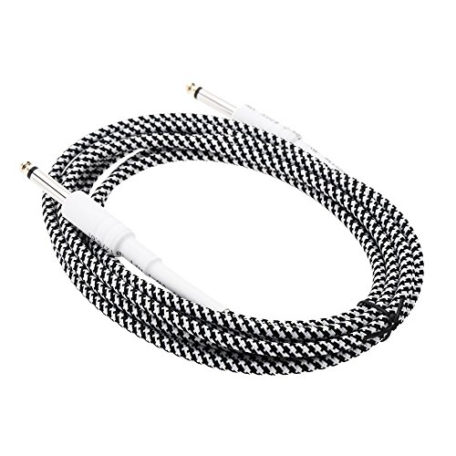 6,6 ft / 2m 6,35 mm Mono ho para 6,35 mm Mono masculino fio cabo para instrumento baixo guitarra