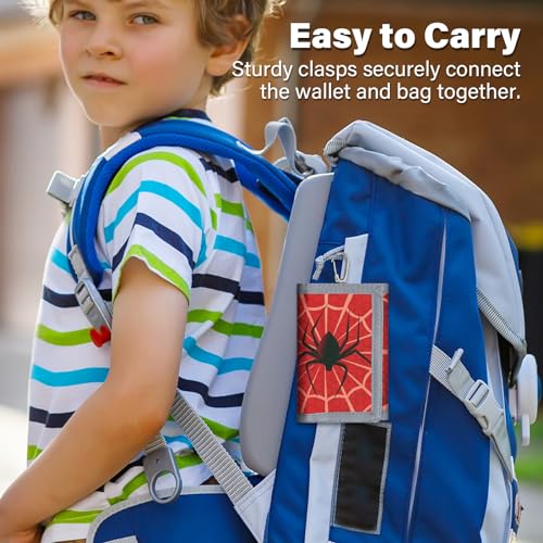 Image of AI-DEE RFID Trifold Canvas Outdoor Sports Wallet for Kids - Front Pocket Wallet with Magic Sticker