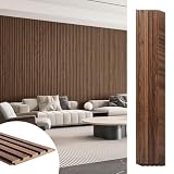 Art3d 6-Piece Wood Slat Panels for Stylish Interior Decor and Ceiling Decoration, MDF 3D Textured Panel for Ceiling and Wall,Size 94.6 x 7.4 in-Walnut