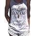 Women Tank Tops, kaifongfu Letter Print Sleeveless Tank Crop Tops Vest (M, White)