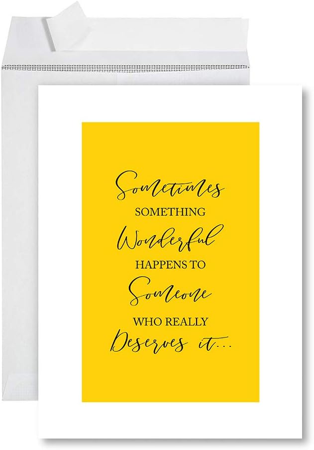 Andaz Press Congratulations Jumbo Card With Envelope, Someone Who Really Deserves It, Engagement, Pregnancy, Graduation, Promotion Greeting Card for Her, Him, Men, Women, 8.5 x 11 inch, 1-Pack