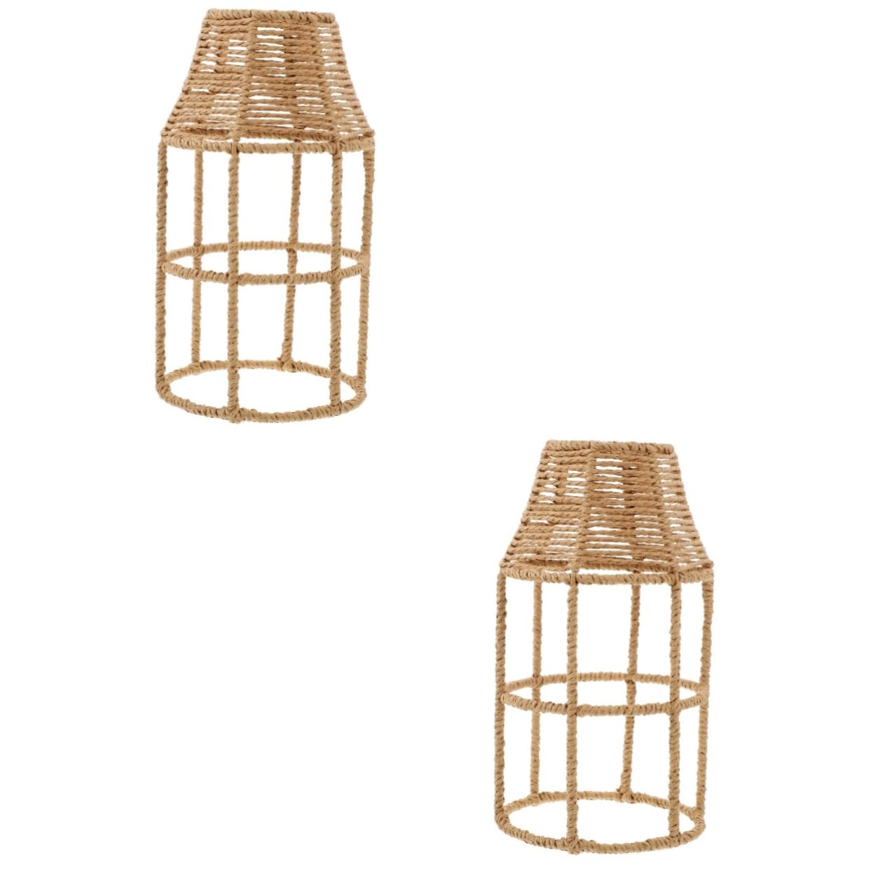 jojofuny 2pcs Japanese Style Woven Lamp Cover Retro Style Lamp Shade Woven Light Cover for Restaurant Decor