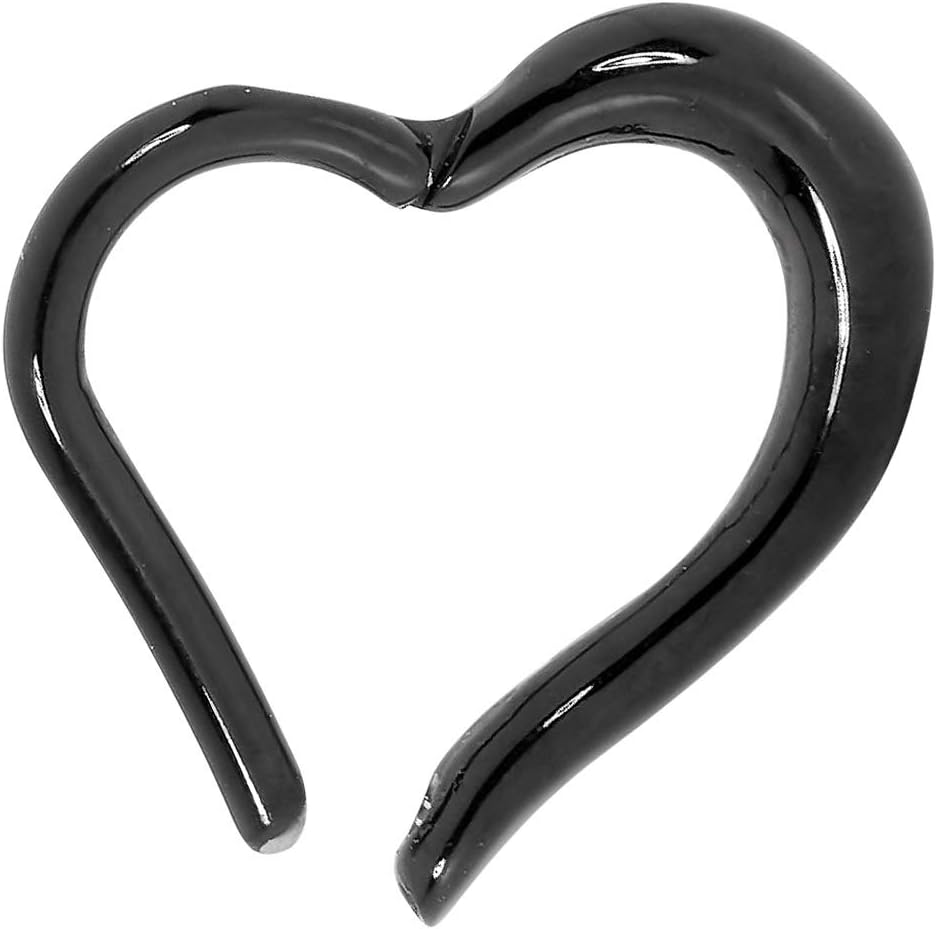 365 Sleepers 316L Surgical Steel Hypoallergenic 16G Love Heart Septum Jewelry Hinged Segment Ring Body Piercing Hoop Lip Rings Helix Cartilage Rook Sleeper Earrings 8mm – 10mm - Image 2
