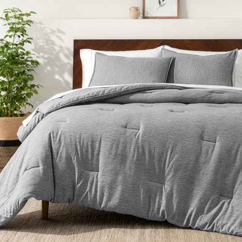Image of Bare Home Comforter Set - Twin /Twin Extra Long - Ultra-Soft - Goose Down Alternative - Premium 1800 Series - All Season Warmth Comforter (Twin /Twin XL, Heathered Charcoal)