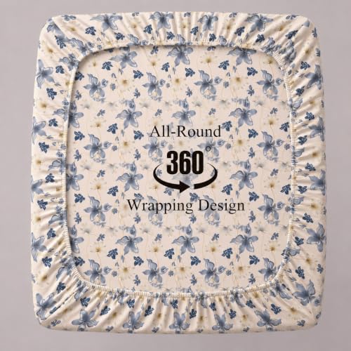 Image of VAS COLLECTIONS 240 TC Premium Double Bed Fitted Bedsheet, Soft Comfortable Stretchable Mattress Sheet with Elastic Fitted Corners, Durable Easy Care, 72 x 72 + 10 Inches (183x183+25 cm) - Pale Sand