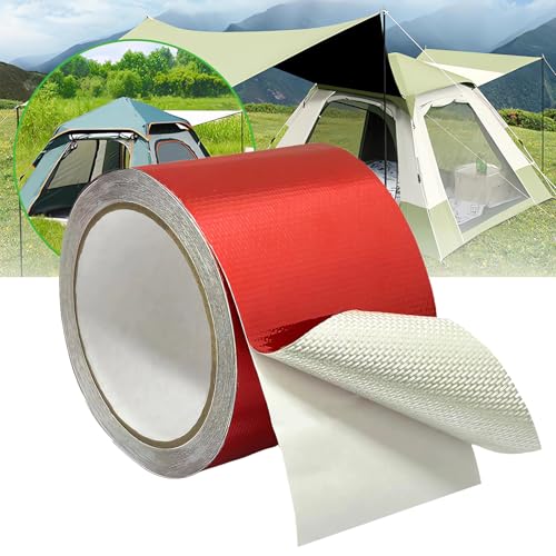 Iwinna Reparaturband Heavy Duty für Markisen, Planen & Bootsabdeckungen | Wasserdichtes Gewebe-Klebeband Outdoor | UV-beständige Rissreparatur für Zelte, Segel & Stoffe | 8CM x 8M, Rot Iwinna Reparaturband Heavy Duty für Markisen, Planen & Bootsabdeckungen | Wasserdichtes Gewebe-Klebeband Outdoor | UV-beständige Rissreparatur für Zelte, Segel & Stoffe | 8CM x 8M, Rot