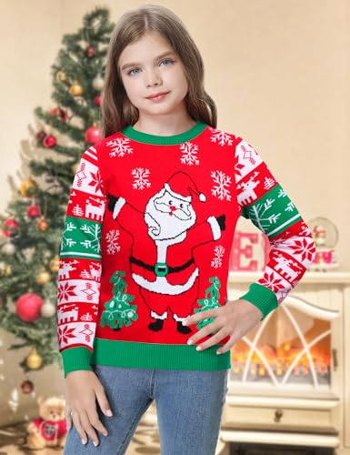 Ugly Christmas Sweater for Kids Boys Girls Christmas Sweater Knit Xmas Pullover Holiday Party Jumper Sweatshirt 4-14T3