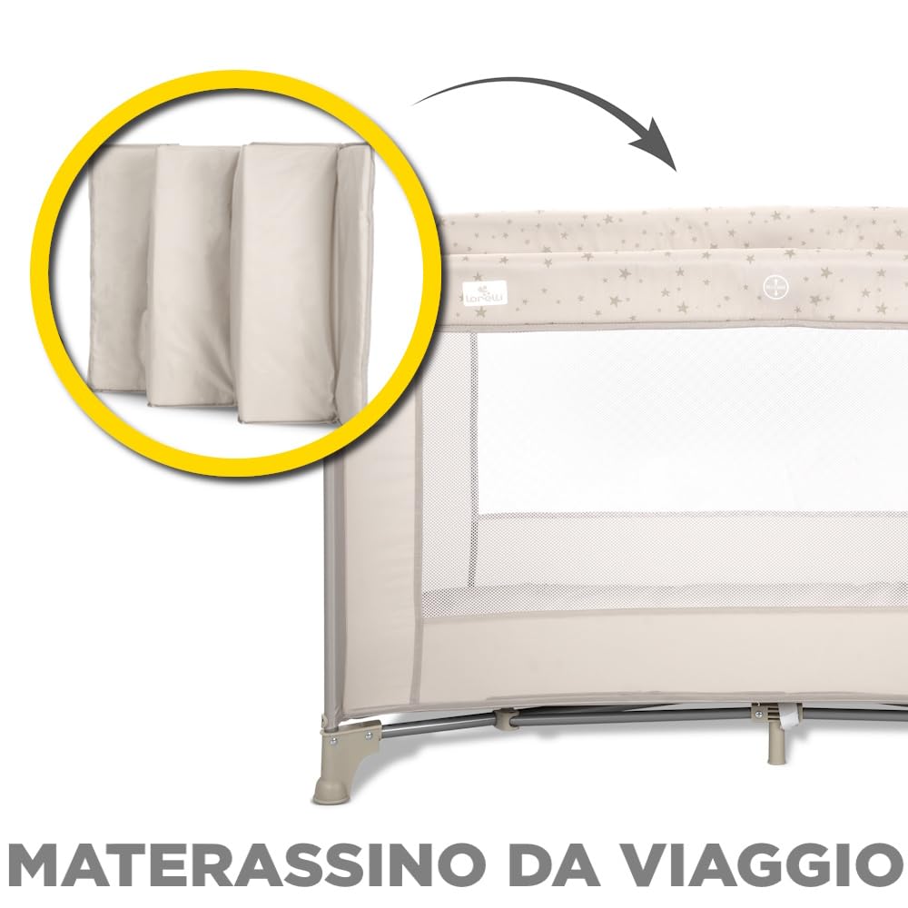 Lettino Da Viaggio Lorelli 0-4 Anni - Apertura Laterale, Borsa Trasporto, Grigio - Foto 5