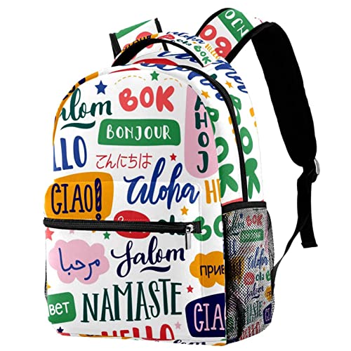Sac à dos décontracté pour femme mode urbaine avec imprimé textuel original