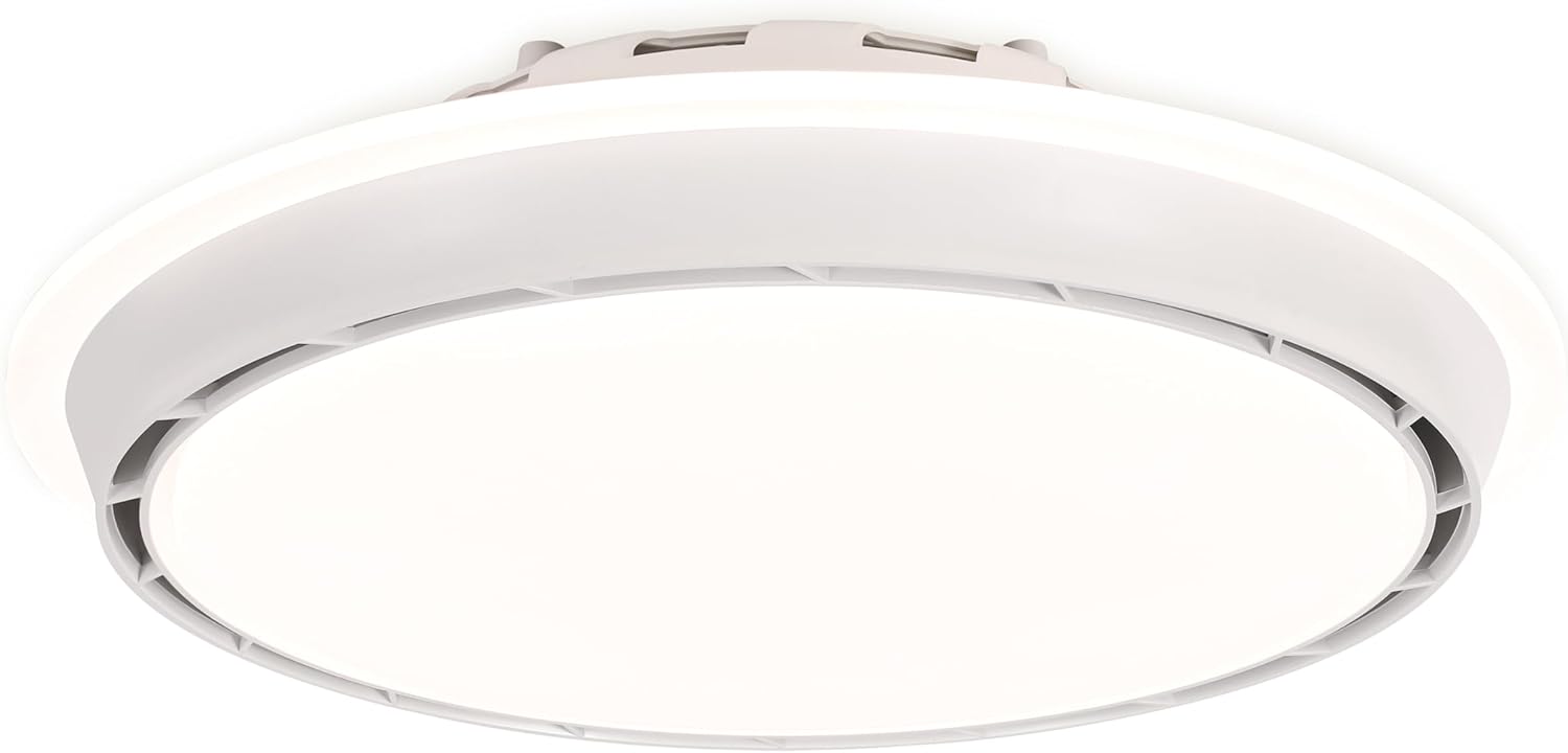 20.07" Bladeless Fandelier Ceiling Fan with Light – Dimmable LED, 3 Color Temperatures, 6 Wind Speeds, Remote & App Control (White)