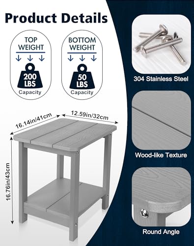 Table d'appoint extérieure résistante aux UV et intempéries pour fauteuil Adirondack - 4