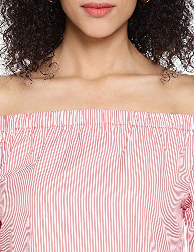 Image of oxolloxo Women's Off-Shoulder Cotton Striped Top