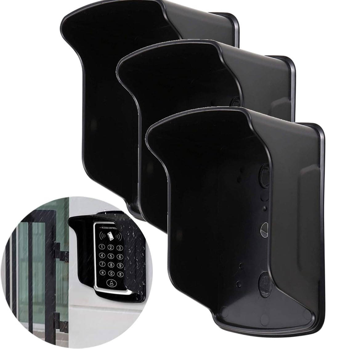 Yelschwa 3 Pcs Doorbell Rain Cover Waterproof Plastic Rain Cover For Access Control Keypad Controller Rainproof Protection Shell For Home (3 Pcs)