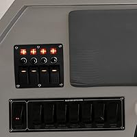 Vista 6 de Panel de interruptor basculante precableado de 4 bandas, impermeable, 12 V 24 V con fusible, interruptor de circuito con indicador LED rojo de 3