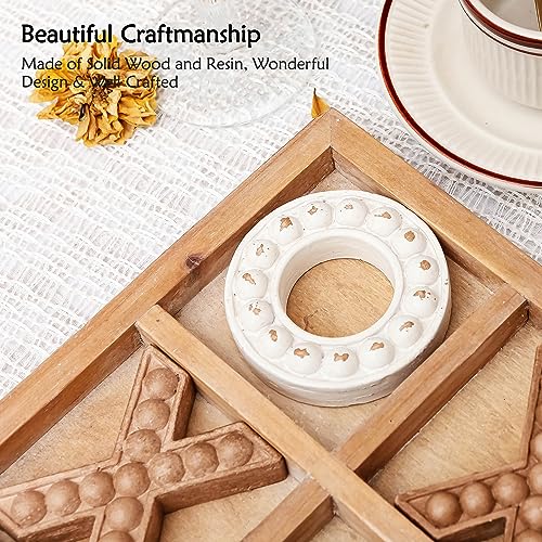 Tablero de madera Tic Tac Toe 10.63 pulg decorativo miniatura 4