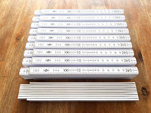 10 x ADGA Qualitäts Zollstöcke 2m mit Winkelanzeige Zollstock Meterstab Holz Germany