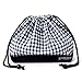 Produktbild Drawstring Gokigen lunch (medium size) gusset lunch bag check large, dark blue, dark blue canvas x made in Japan N3401600 (japan import)