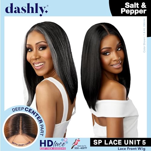 Perruque synthétique HD Lace Front haut de gamme Dashly Unit 5 noir intense - 2