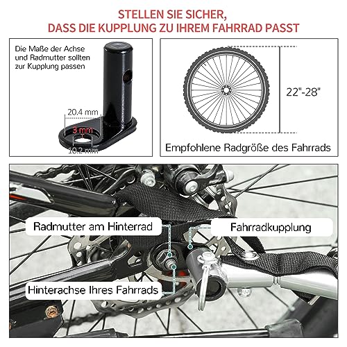 HOMCOM Fahrradanhänger Lastenanhänger Belastbarkeit max. 40 kg Transportanhänger Handwagen Lasten-Fahrradanhänger Rot-Schwarz Stahl Oxford 130 x 77 x 65 cm