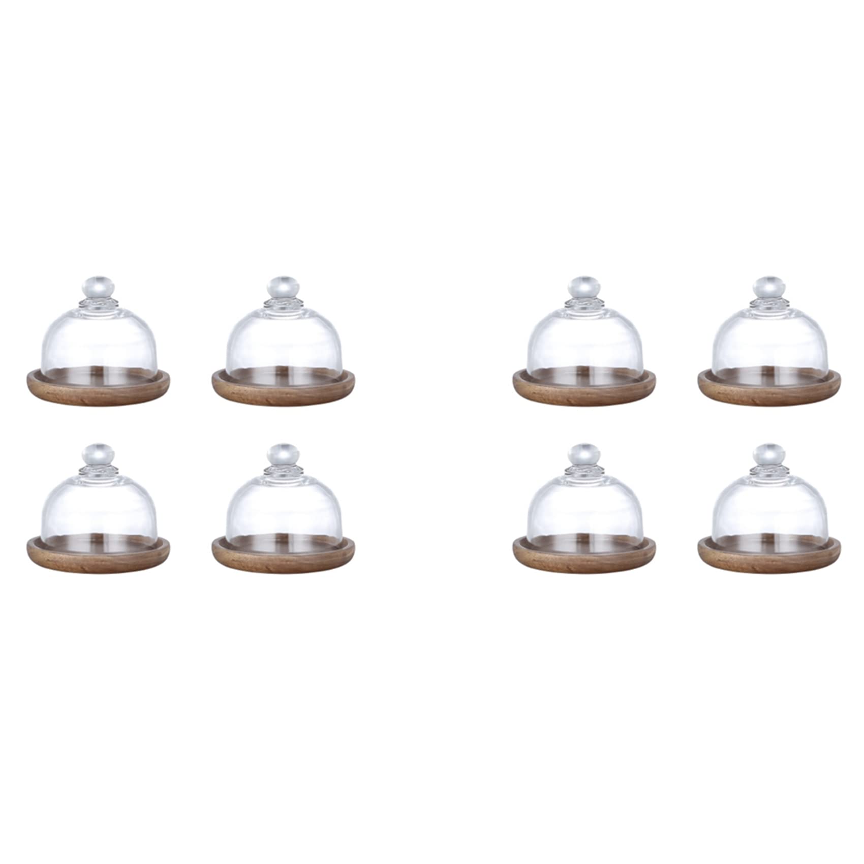 Qezodsx Multifunctional Mini Dessert Serving Stand Cake Dish with Dome Lid Platter Cake Plate for Home Hotels(8Pcs)