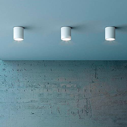 Lampo Lampada GU10 Cilindro IP54 Plafone Tondo A Superficie Da Soffitto In Alluminio Da esterno - Bianco