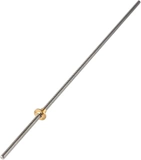 3D Printer Accessories T8 Trapezoidal Screw Screw + T8 Nut, Pitch 2mm Screw 8mm, Stainless Steel, for 3D Printer Stepper Motor(500mm)