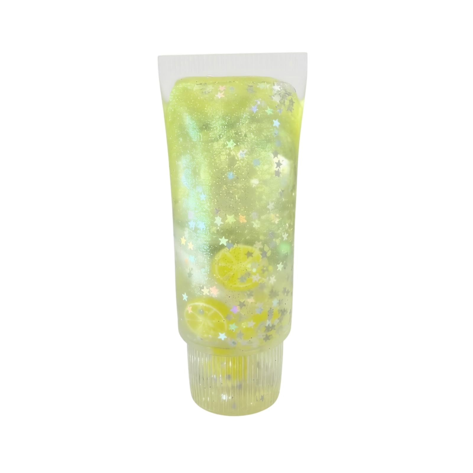 Cute Toothpaste Shaped Squeeze Ornament, Glitter Filled Squishy Stress Decor, Soft Slow Rebound Tabletop Display Decor for Office Desk & Travel Indoor Decor,Yellow