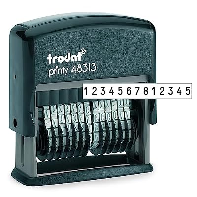 Trodat Printy 48313 Numerals, 13 Characters Font Height, 3.8 mm, Black