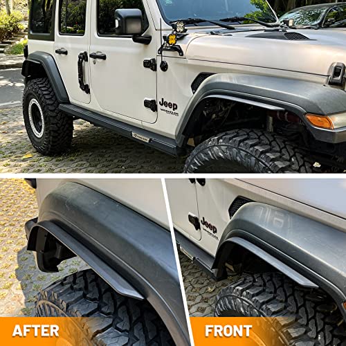 Front & Rear Fender Liner Fender Trim Extension Protector For 2018-2023 Jeep Wrangler Jl Jlu 4 Pcs #TOP5