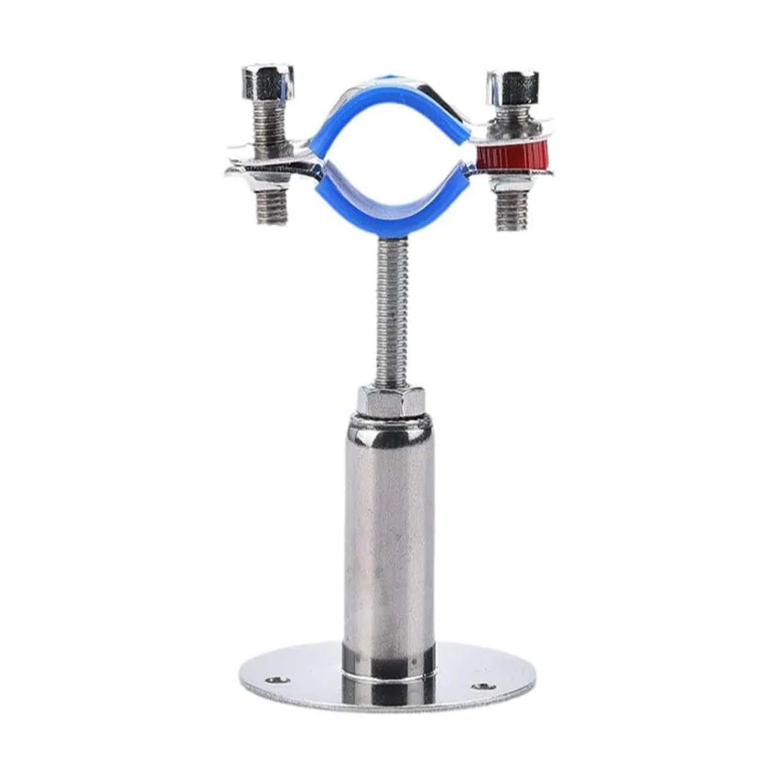 AARTERZZA 50-100mm Adjustable Rod Fit 19-65mm OD Tube 304 Stainless Pipe Hanger Bracket Clamp Support Clip with Base Plate(Fit 51-57mm OD Tube)