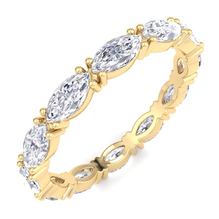 Elegant Marquise Cut Moissanite Full Eternity Wedding Band - Timeless Beauty for Your Special Day