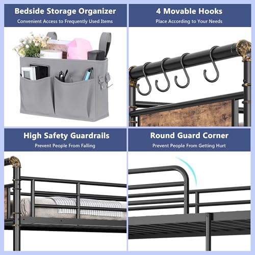 Jocoevol Metal Twin Over Twin Bunk Bed