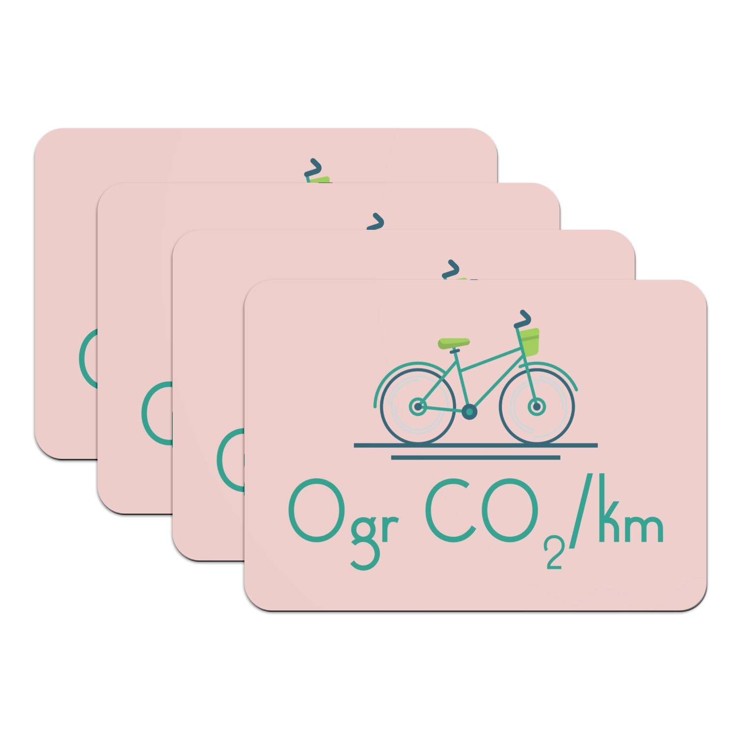 Sets de table rose caoutchouc grand format 39,5x28,5 cm écologie environnement planète vert