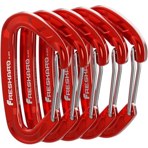 FresKaro Karabiner Haken-Karabinerhaken, Robust, Klein, Stabil, Schlüsselanhänger, Zubehör, Federschnapper, 8kN 816kg, für Wandern, Camping, Angeln, Nicht zum Klettern, Schlüssel Mini-Größe, 5Stück